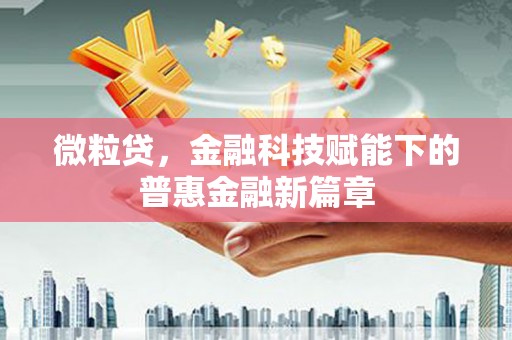 漠河微粒贷，金融科技赋能下的普惠金融新篇章