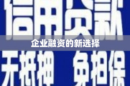 漠河企业融资的新选择