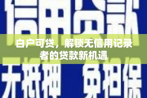 漠河白户可贷，解锁无信用记录者的贷款新机遇