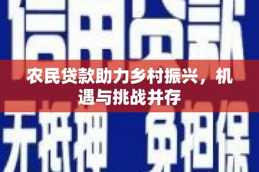 漠河农民贷款助力乡村振兴，机遇与挑战并存