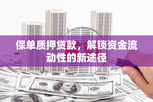 漠河保单质押贷款，解锁资金流动性的新途径