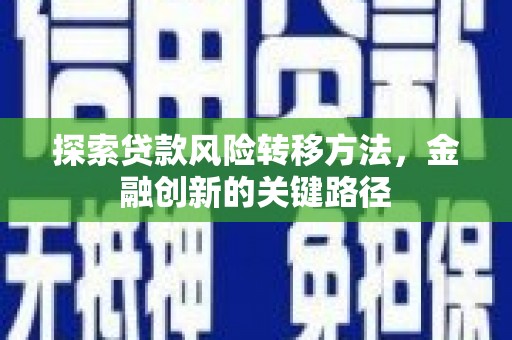 漠河探索贷款风险转移方法，金融创新的关键路径