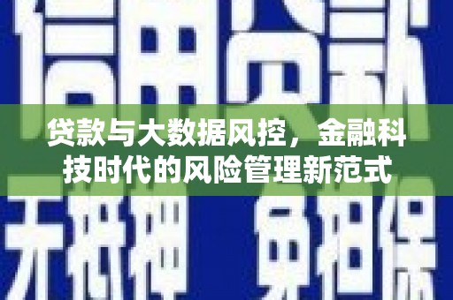 漠河贷款与大数据风控，金融科技时代的风险管理新范式