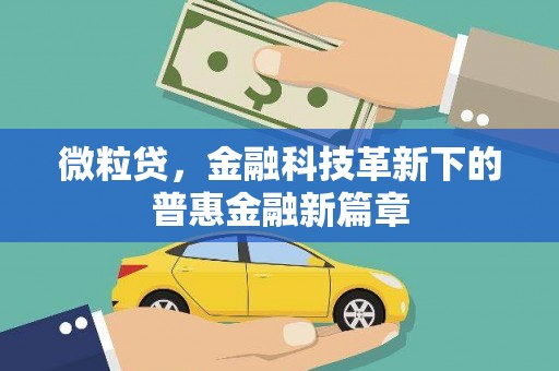 漠河微粒贷，金融科技革新下的普惠金融新篇章
