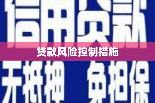 漠河贷款风险控制措施